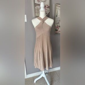 Express Beige Ribbed sweater dress